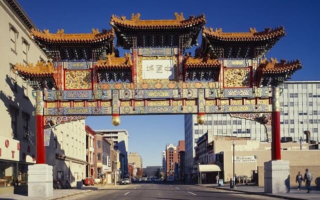 Chinatown located in downtown Washington DC